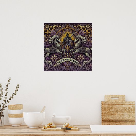 Middeleeuwse geïnspireerde muurkunst poster (Keuken)