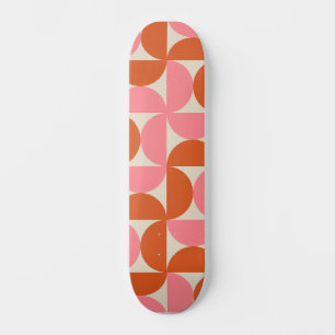 Middeleeuwse geometrische roze Sinaasappels halve Persoonlijk Skateboard