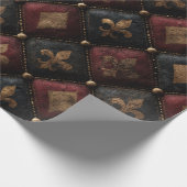 Middeleeuwse Geplooide Fleur-de-Lis Harlekijn Patr Cadeaupapier (Hoek)