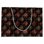 Middeleeuwse Geplooide Fleur-de-Lis Harlekijn Patr Groot Cadeauzakje (Achterkant)