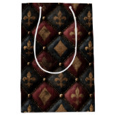 Middeleeuwse Geplooide Fleur-de-Lis Harlekijn Patr Medium Cadeauzakje (Voorkant)