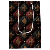 Middeleeuwse Geplooide Fleur-de-Lis Harlekijn Patr Medium Cadeauzakje (Achterkant)