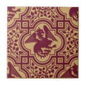 Middeleeuwse Germaanse Griffin Dragon Pattern Tegeltje (Voorkant)