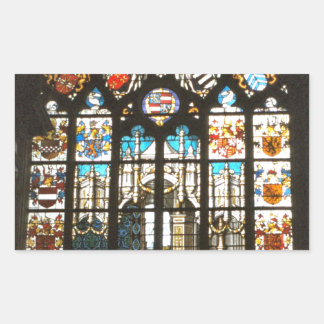 Middeleeuwse glas-in-loodraam, Holland Rechthoekige Sticker