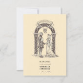 Middeleeuwse Gotische Ridder Sepia Bruiloft Save The Date (Voorkant)