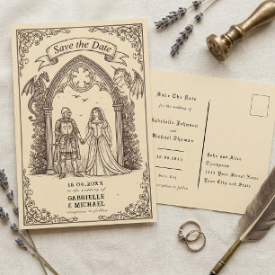 Middeleeuwse Gotische Sepia Oude Papier Bewaar De  Briefkaart