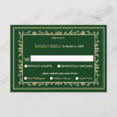 Middeleeuwse gouden bloemharten en zwaard bruiloft informatiekaartje (Achterkant)