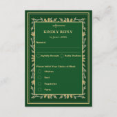 Middeleeuwse gouden bloemharten en zwaard bruiloft informatiekaartje (Achterkant)