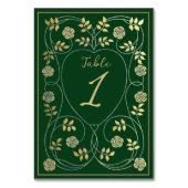 Middeleeuwse gouden bloemharten en zwaard bruiloft kaart (Voorkant)