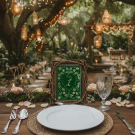 Middeleeuwse gouden bloemharten en zwaard bruiloft kaart