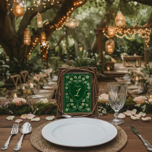 Middeleeuwse gouden bloemharten en zwaard bruiloft kaart