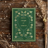 Middeleeuwse gouden bloemharten en zwaard bruiloft kaart