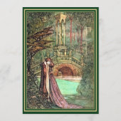 Middeleeuwse gouden bloemharten en zwaard bruiloft menu (Achterkant)