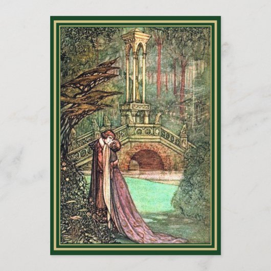 Middeleeuwse gouden bloemharten en zwaard bruiloft menu (Achterkant)