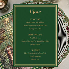 Middeleeuwse gouden bloemharten en zwaard bruiloft menu