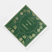 Middeleeuwse gouden bloemharten en zwaard bruiloft servet (Hoek)