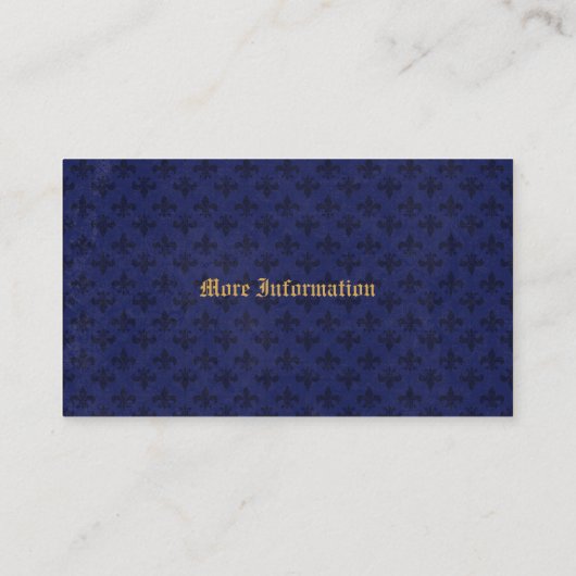 Middeleeuwse Gouden Leeuw Blue Fleur DE Lis Visitekaartje (Achterkant)