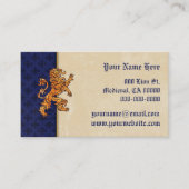 Middeleeuwse Gouden Leeuw Blue Fleur DE Lis Visitekaartje (Voorkant)