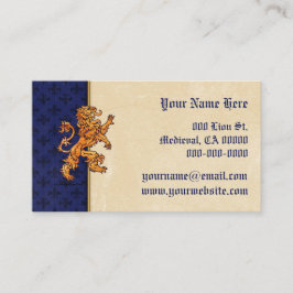 Middeleeuwse Gouden Leeuw Blue Fleur DE Lis Visitekaartje
