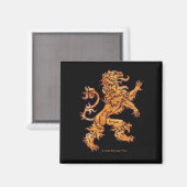 Middeleeuwse gouden leeuw op zwart magneet (Voorkant / Achterkant)