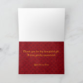 Middeleeuwse Gouden Leeuw Red Fleur DE Lis Bedankkaart (Binnen)