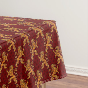 Middeleeuwse Gouden Leeuw Red Fleur DE Lis Tafelkleed