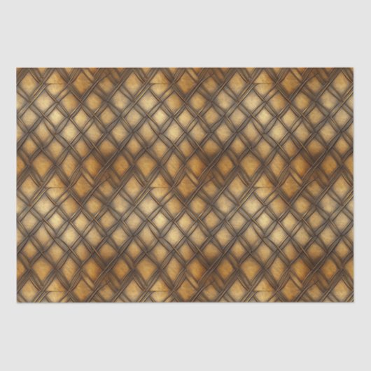 MIDDELEEUWSE GOUDHOUTEN METALEN DECOUPAGE TISSUEPAPIER (Voorkant)