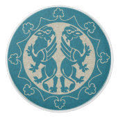 Middeleeuwse Griffins Keramische Knop (Voorkant)