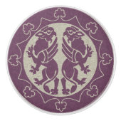 Middeleeuwse Griffins Keramische Knop (Voorkant)