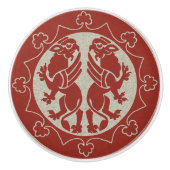 Middeleeuwse Griffins Keramische Knop (Voorkant)