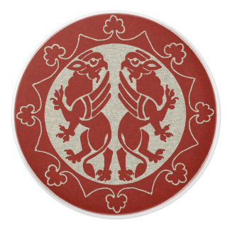 Middeleeuwse Griffins Keramische Knop