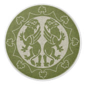 Middeleeuwse Griffins Keramische Knop (Voorkant)