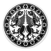 Middeleeuwse Griffins Keramische Knop (Voorkant)