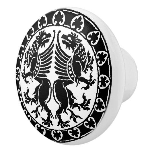 Middeleeuwse Griffins Keramische Knop (Rechts)