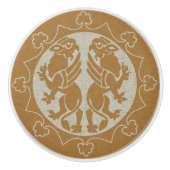 Middeleeuwse Griffins Keramische Knop (Voorkant)