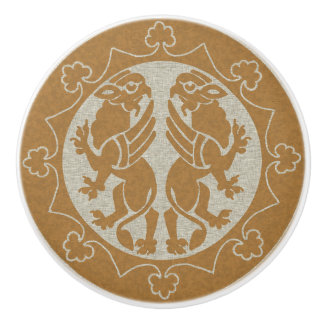 Middeleeuwse Griffins Keramische Knop