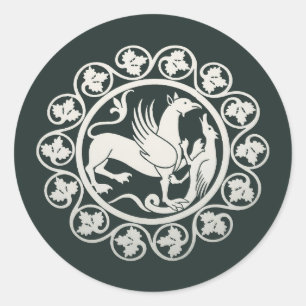 Middeleeuwse Grifpenning Ronde Sticker