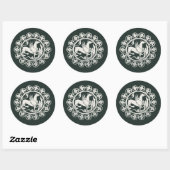Middeleeuwse Grifpenning Ronde Sticker (Vel)