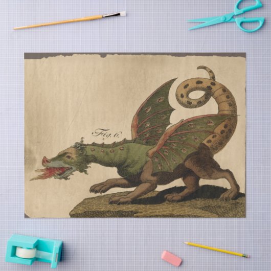  middeleeuwse groene draak-lospagina tissuepapier (Craft)