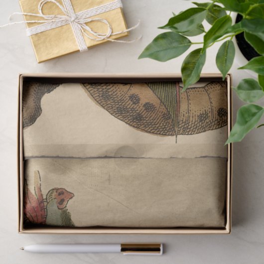  middeleeuwse groene draak-lospagina tissuepapier (Geschenk)