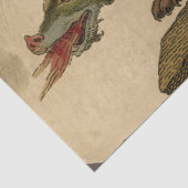  middeleeuwse groene draak-lospagina tissuepapier (Detail)