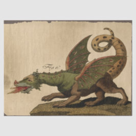  middeleeuwse groene draak-lospagina tissuepapier