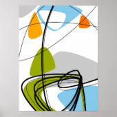 Middeleeuwse Groene Sinaasappel Moderne Abstracte  Poster (Voorkant)