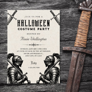 Middeleeuwse Halloween-kostuumfeest voor ridders Kaart