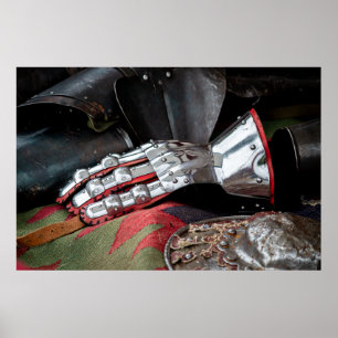 middeleeuwse handschoen poster