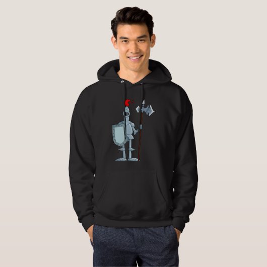 Middeleeuwse harnas ridder karakter hoodie (Voorkant volledig)