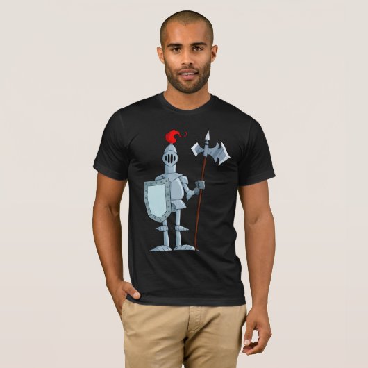 Middeleeuwse harnas ridder karakter t-shirt (Voorkant volledig)