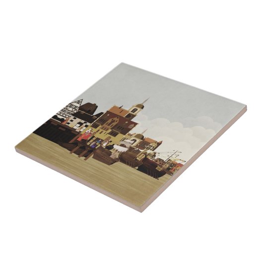 Middeleeuwse haven tegeltje (Zijkant)