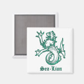 Middeleeuwse Heraldiek Zee-leeuw Magneet (Voorkant / Achterkant)