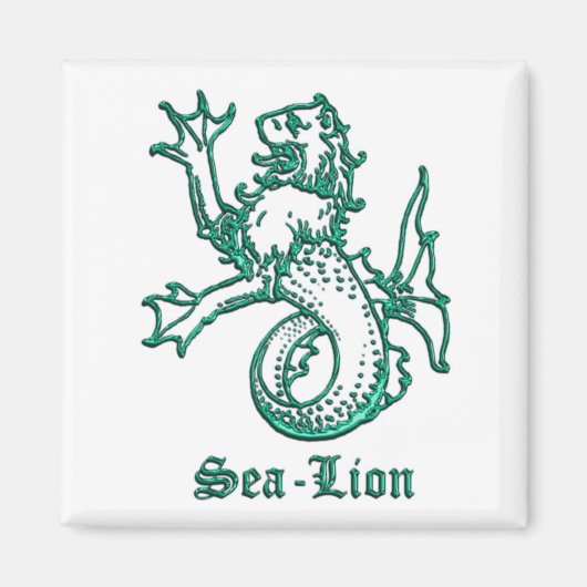 Middeleeuwse Heraldiek Zee-leeuw Magneet (Voorkant)